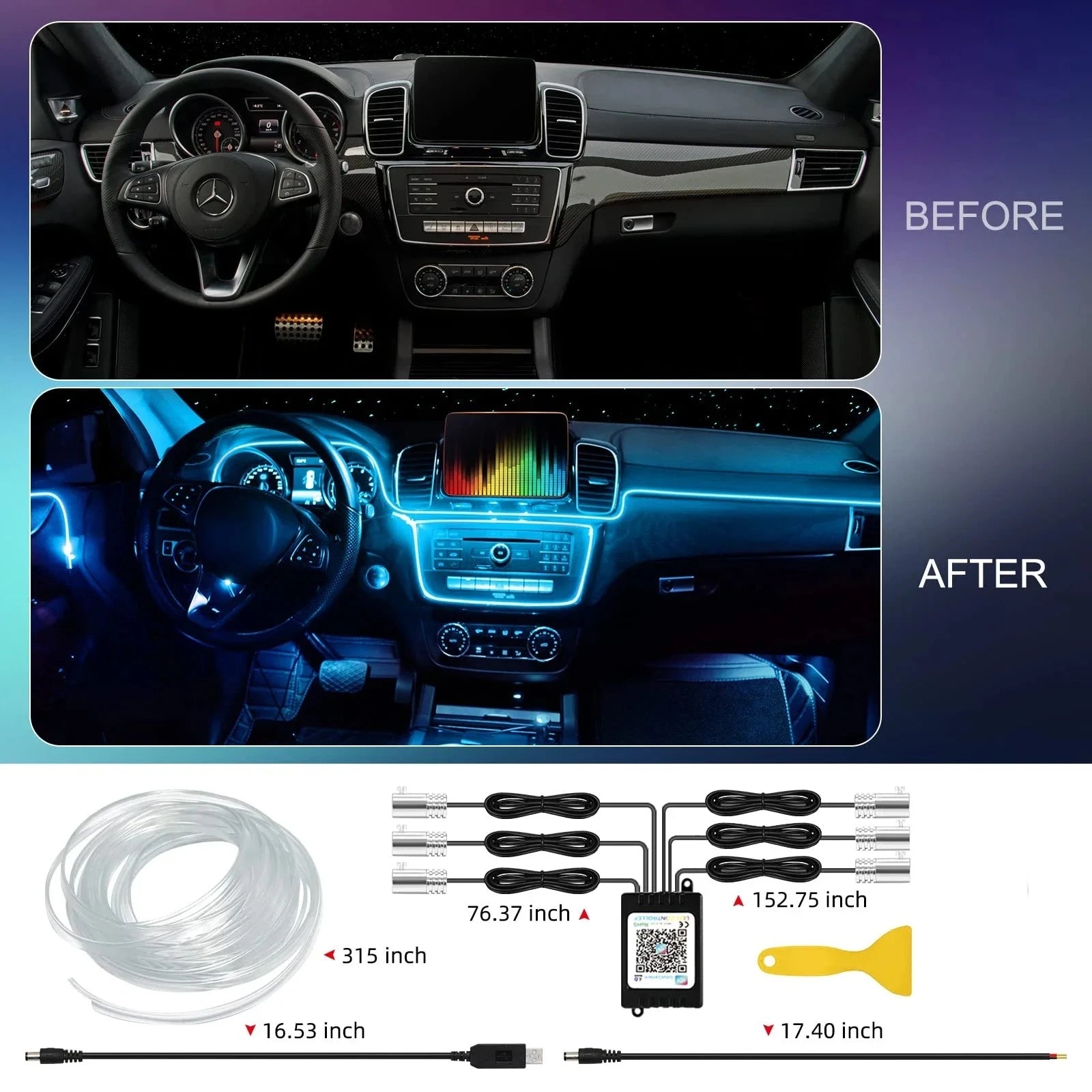 LED Car Interior Strip Lights