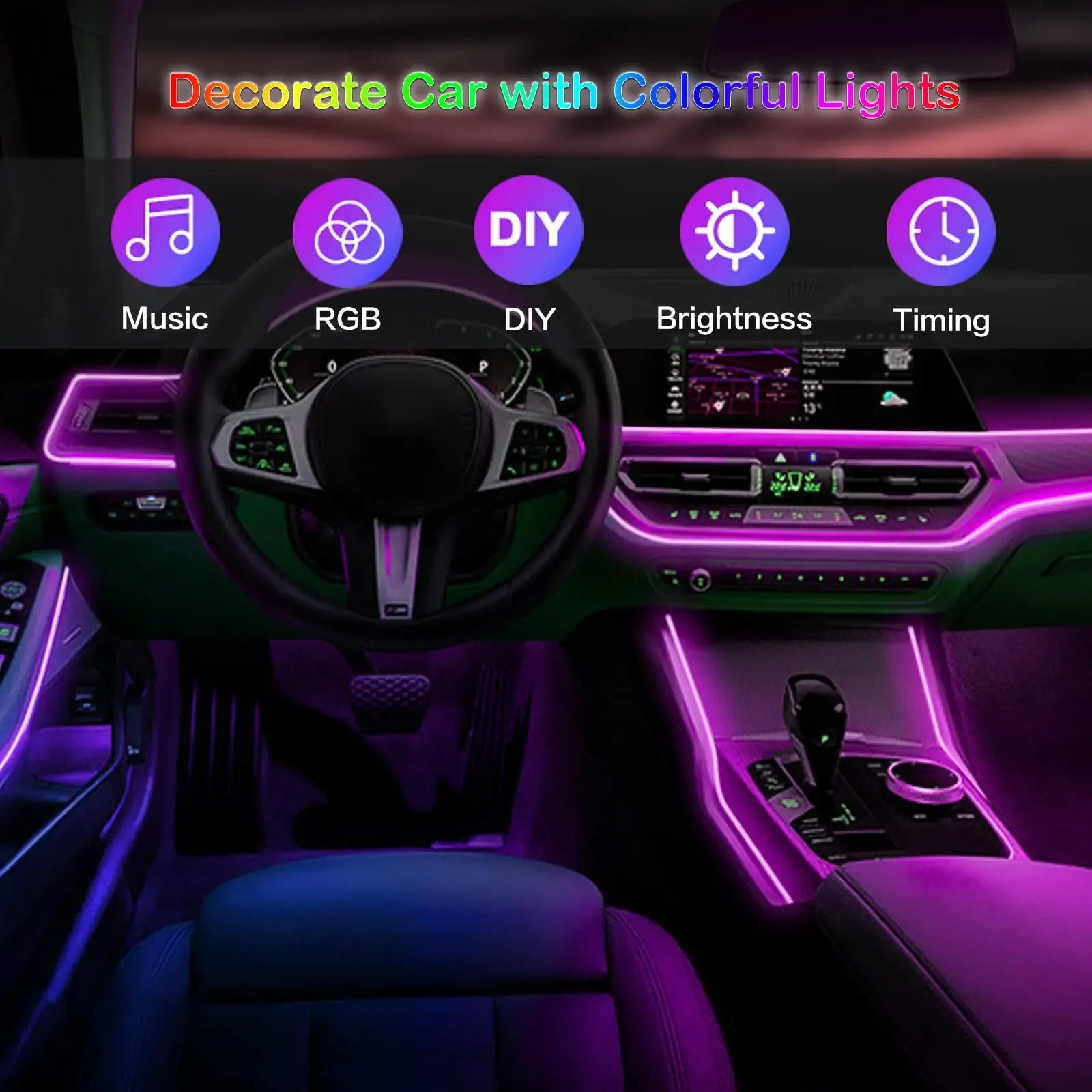LED Car Interior Strip Lights