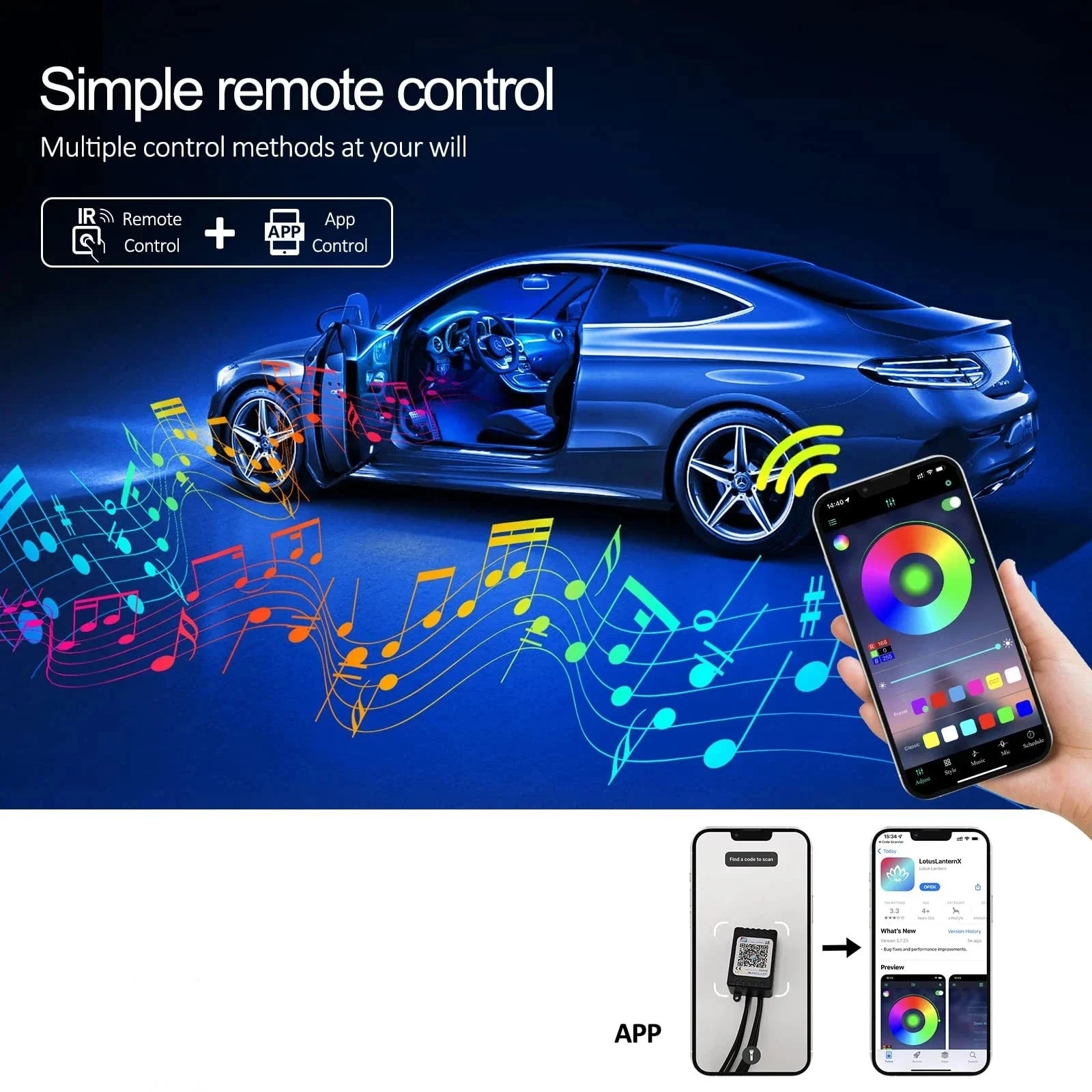 LED Car Interior Strip Lights